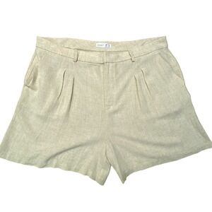 Primark Linen Blend Shorts Womens Size 20 Preppy Summer Coastal Casual‎